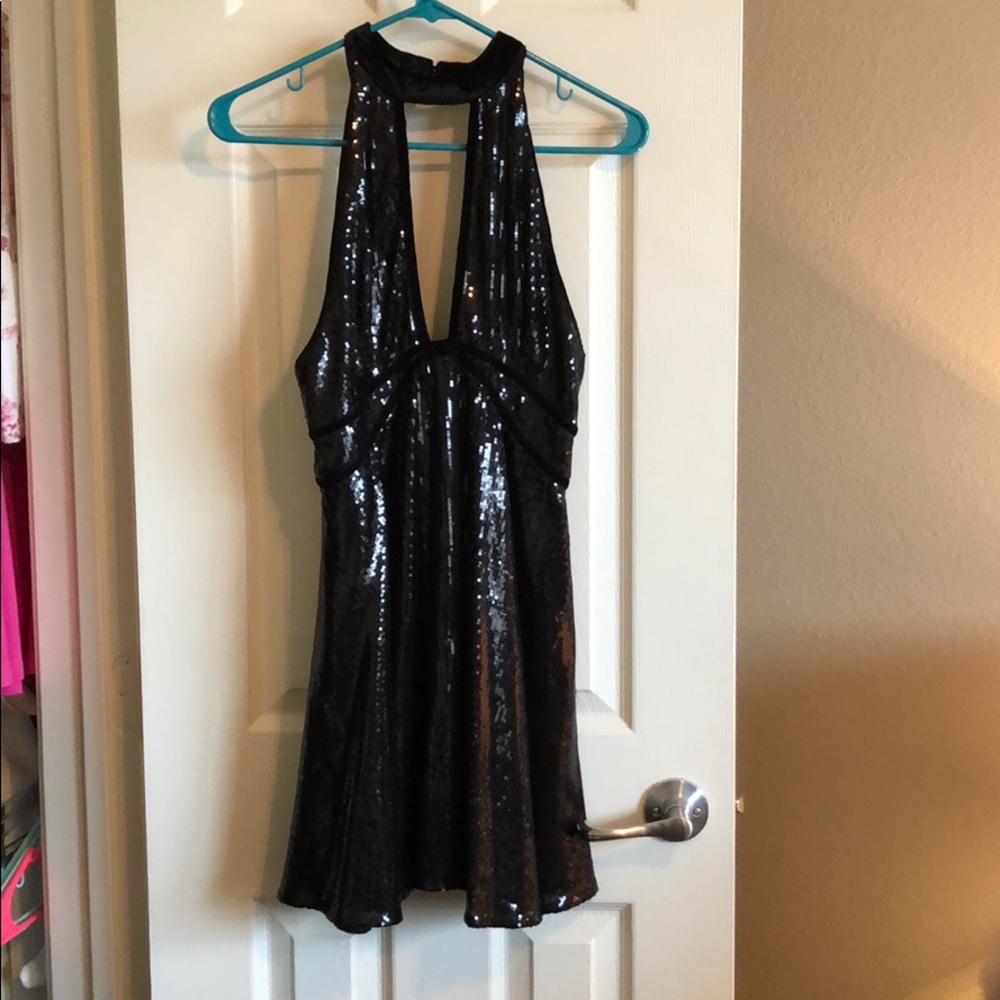 free people black sequin dress Free People Disco Fever Mini Dress